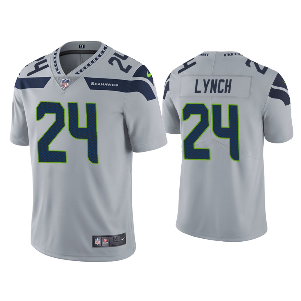 Men Seattle Seahawks 24 Lynch Nike Vapor UntouchablGray Limited NFL Jersey